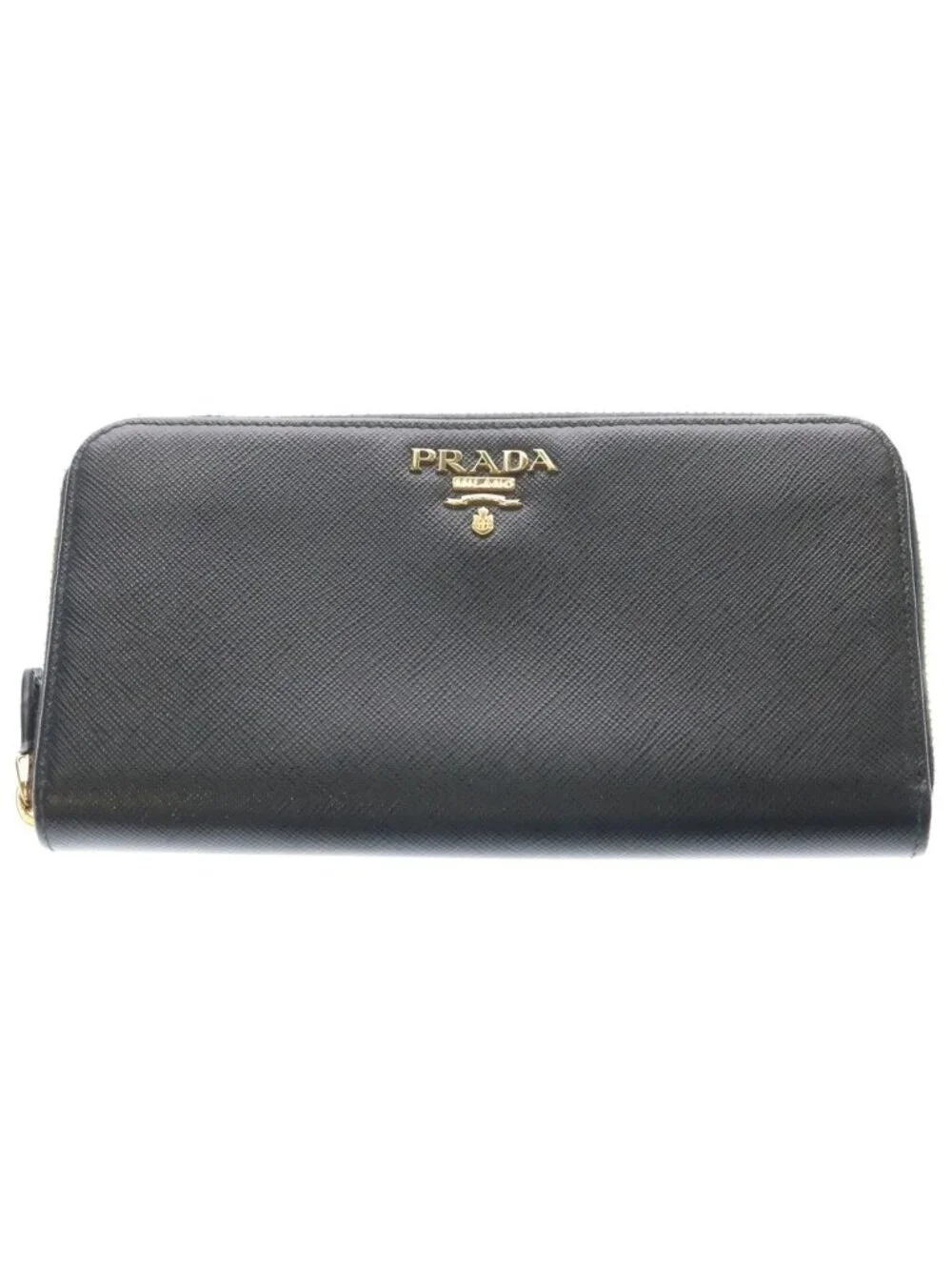 Prada Zip Around Wallet Saffiano Leather Black